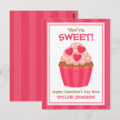 Heart Cupcake Gepersonaliseerde Kaarten van Valent (Voorkant / Achterkant)