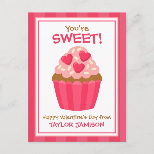 Heart Cupcake Gepersonaliseerde Kaarten van Valent (Voorkant)