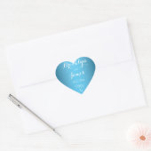 Heart Custom Blue Weddenkers met harten Hart Sticker (Envelop)