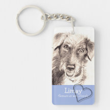 Heart Custom Pet Memorial Sleutelhanger met gedich