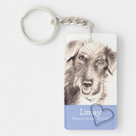 Heart Custom Pet Memorial Sleutelhanger met gedich