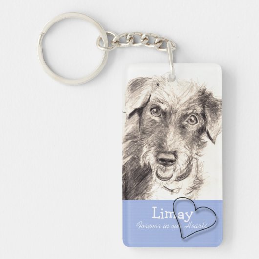 Heart Custom Pet Memorial Sleutelhanger met gedich (Voorkant)
