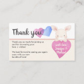 Heart Cute Baby Bunny Rabbit Bedankt Informatiekaartje (Voorkant)