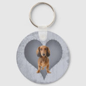 Heart Dachshund Sleutelhanger (Voorkant)