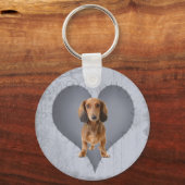 Heart Dachshund Sleutelhanger (Voorkant)