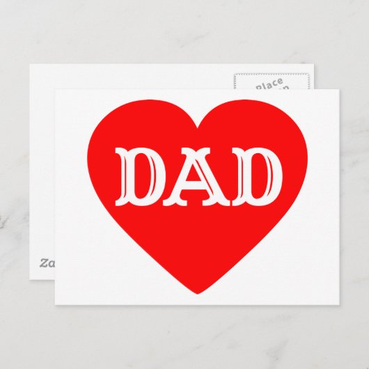 HEART DAD BRIEFKAART (Voorkant / Achterkant)