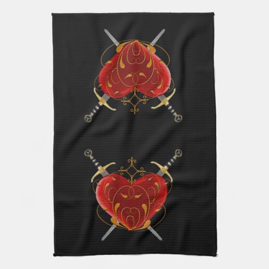 Heart & Daggers Kitchen Towel Theedoek (Verticaal)