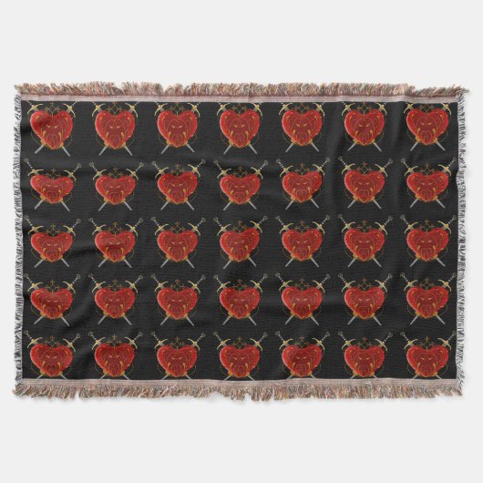 Heart & Daggers Throw Blanket Deken (Voorkant)