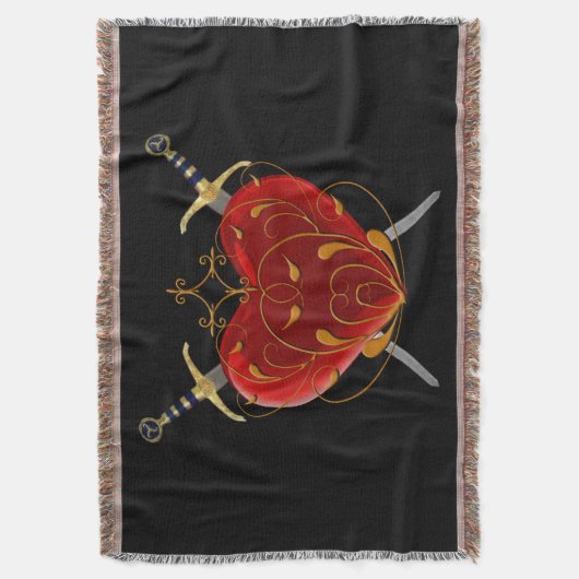 Heart & Daggers Throw Blanket Deken (Voorkant Verticaal)