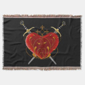 Heart & Daggers Throw Blanket Deken (Voorkant)