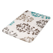 Heart Damask Art I Browns Blauwgroen Cream Badmat (Gekanteld)
