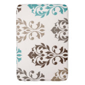 Heart Damask Art I Browns Blauwgroen Cream Badmat (Voorkant Verticaal)