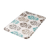 Heart Damask Art In Browns Blauwgroen Cream Badmat (Gekanteld)