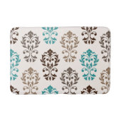 Heart Damask Art In Browns Blauwgroen Cream Badmat (Voorkant)