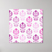 Heart Damask Art In Pinks Pruimen Wit Canvas Afdruk (Voorkant)