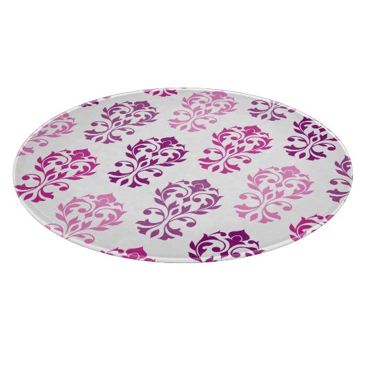 Heart Damask Art In Pinks Pruimen Wit Snijplank (Hoek)