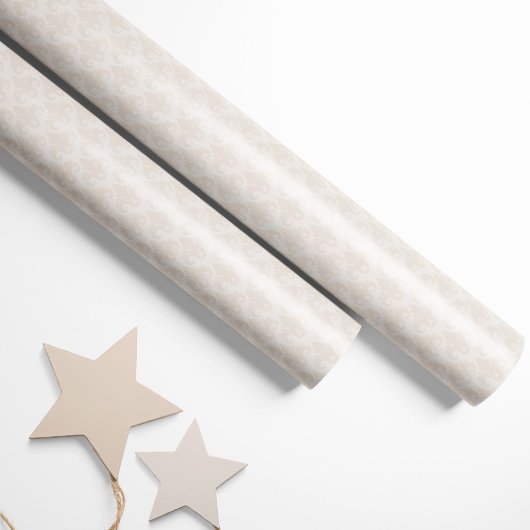 Heart Damask Cream Cadeaupapier