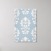 Heart Damask LG Ptn II Roze op Blauw Canvas Afdruk (Voorkant)