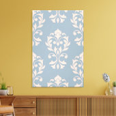 Heart Damask LG Ptn II Roze op Blauw Canvas Afdruk (Insitu (Woonkamer))