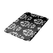 Heart Damask Lg Ptn II White op Black Badmat (Gekanteld)
