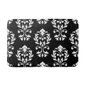 Heart Damask Lg Ptn II White op Black Badmat (Voorkant)