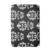 Heart Damask Lg Ptn II White op Black Badmat (Voorkant Verticaal)