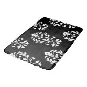 Heart Damask Lg Ptn White op Black Badmat (Gekanteld)