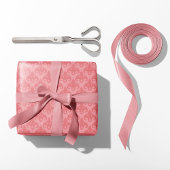 Heart Damask Pink Cadeaupapier