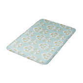 Heart Damask Pton II Cream & Gold op Blauw Badmat (Gekanteld)