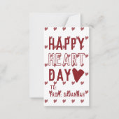 Heart Day Gingham Bow Valentines Classroom Card Notitiekaartje (Voorkant)