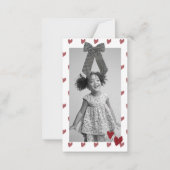 Heart Day Gingham Bow Valentines Classroom Card Notitiekaartje (Achterkant)