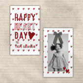 Heart Day Gingham Bow Valentines Classroom Card Notitiekaartje