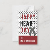 Heart Day Polka Dot Valentines Classroom Card Notitiekaartje (Voorkant)