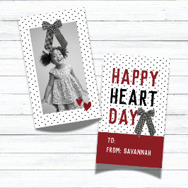 Heart Day Polka Dot Valentines Classroom Card Notitiekaartje