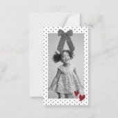 Heart Day Polka Dot Valentines Classroom Card Notitiekaartje (Achterkant)