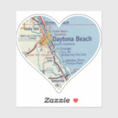 Heart Daytona Beach Kaart Sticker (Vel)