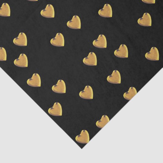 Heart Design Black en Gold Tissuepapier (Detail)