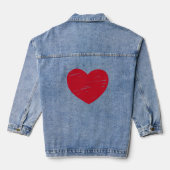 Heart Design Denim Jacket voor Schattige Stijl" (Achterkant)