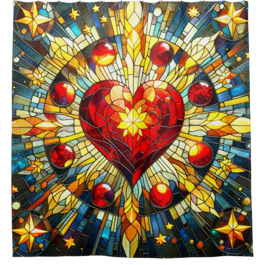 Heart Design Douchegordijn (Voorkant)