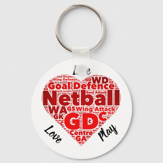 Heart Design GD Inspirerend Netball Sleutelhanger (Voorkant)
