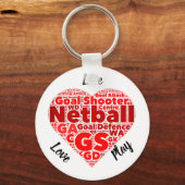 Heart Design GS Inspirerend Netball Sleutelhanger (Voorkant)