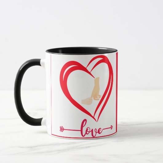 Heart Design, Handen vasthouden, paar Velentine's  Mok (Links)