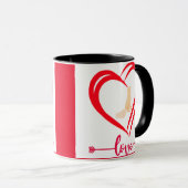 Heart Design, Handen vasthouden, paar Velentine's  Mok (Voorkant rechts)