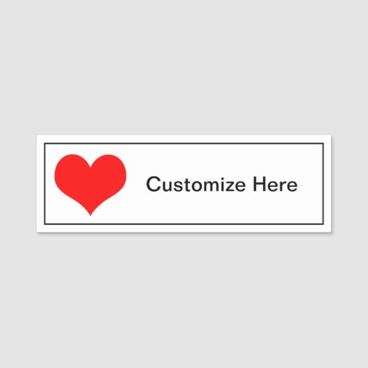Heart Design Name Tag (Voorkant)