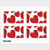 Heart Design Rechthoekige Sticker (Vel)