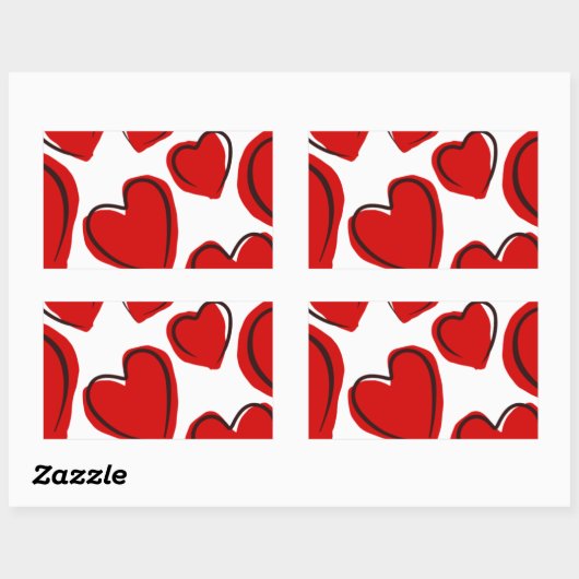 Heart Design Rechthoekige Sticker (Vel)