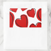 Heart Design Rechthoekige Sticker (Tas)