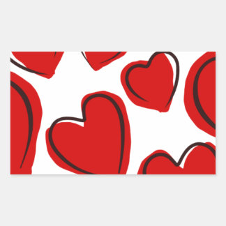 Heart Design Rechthoekige Sticker