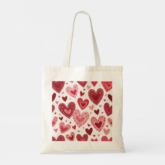 Heart design shopper bag tote bag (Achterkant)