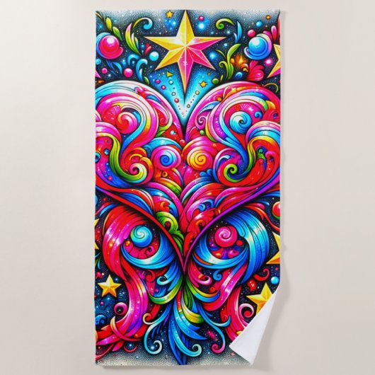 Heart Design Strandlaken (Voorkant)